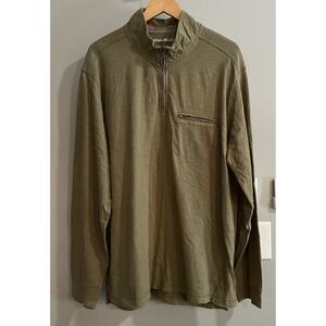 Eddie Bauer Shirt Organic Cotton 1/4 Zip Pullover‎ Midweight Outdoors XL